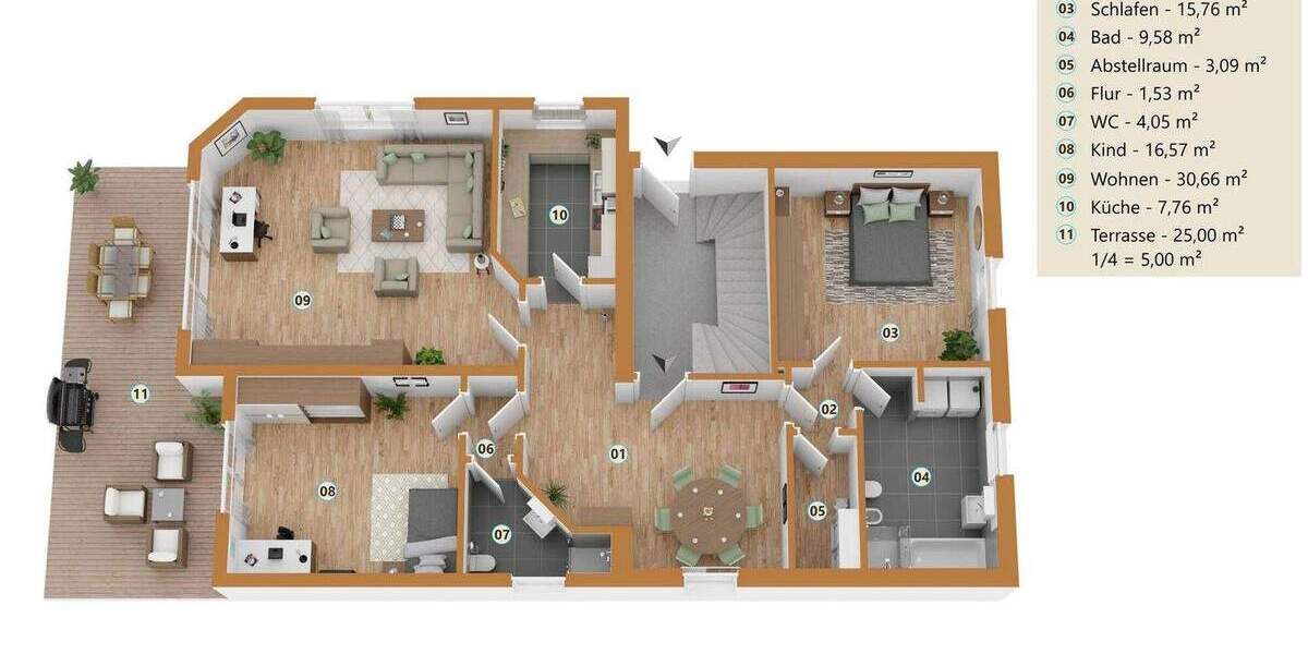 Etagenwohnung Dortmund Kirchhörde - 3 Zimmer, 115 m&sup2;, 1.280&euro; | Angebot:25399414