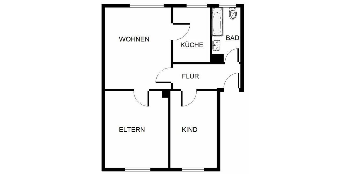 Erdgeschoßwohnung Bochum Bochum-Südwest - 3 Zimmer, 60 m&sup2;, 504&euro; | Angebot:25928331