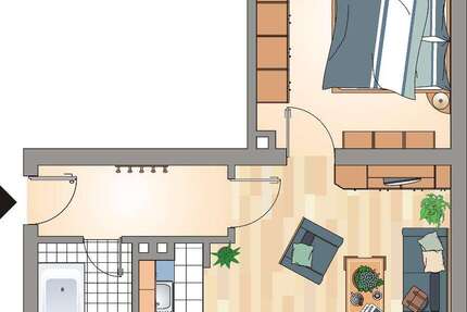 Wohnung zum Mieten in Recklinghausen 186,52 € 44.68 m² 2 zimmer