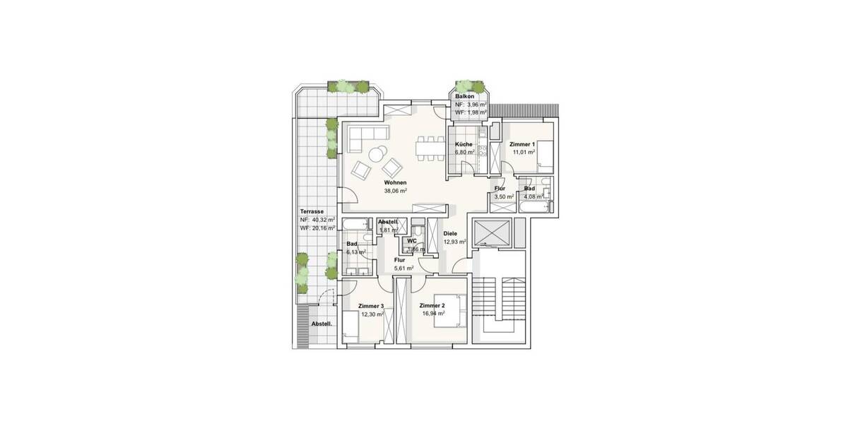 Terrassenwohnung Dinslaken Innenstadt - 4 Zimmer, 147 m&sup2;, 249.000&euro; | Angebot:26418076