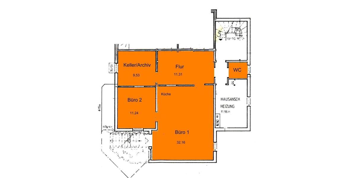 Gewerbeobjekt Ratingen Zentrum - 2 Zimmer, 65 m&sup2;, 450&euro; | Angebot:24905337