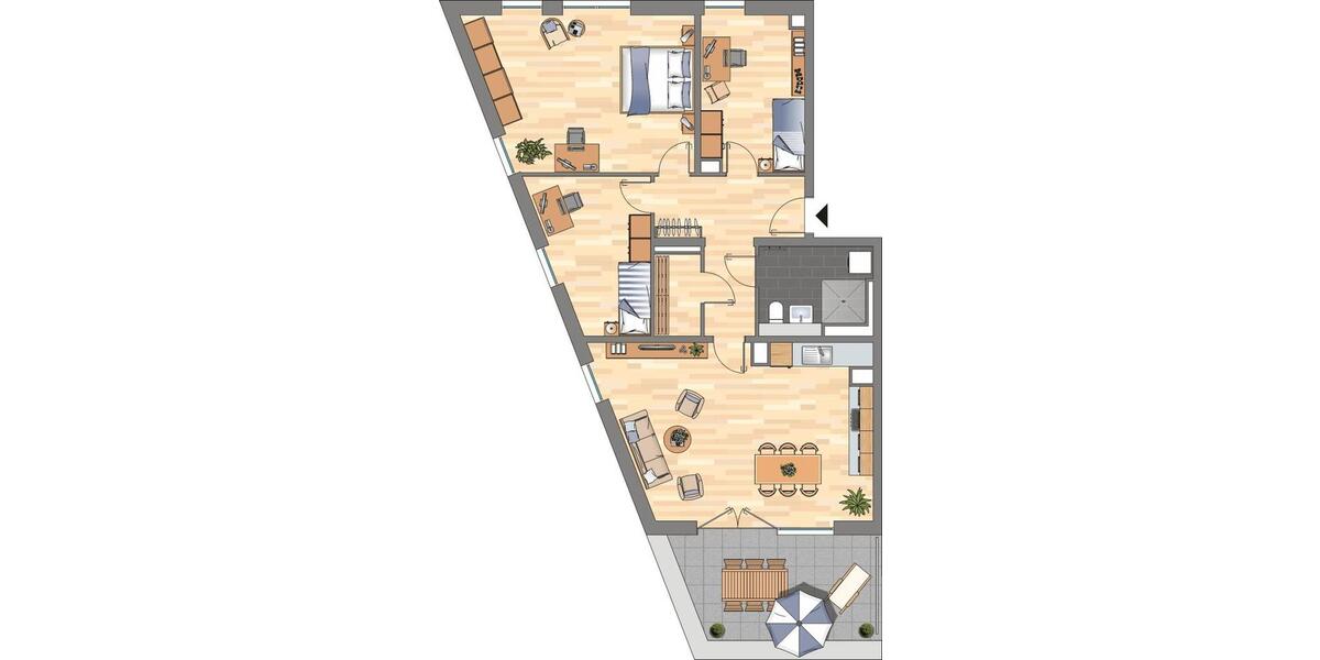 Dachgeschoßwohnung Essen Südviertel - 4 Zimmer, 109 m&sup2;, 1.359&euro; | Angebot:26249941