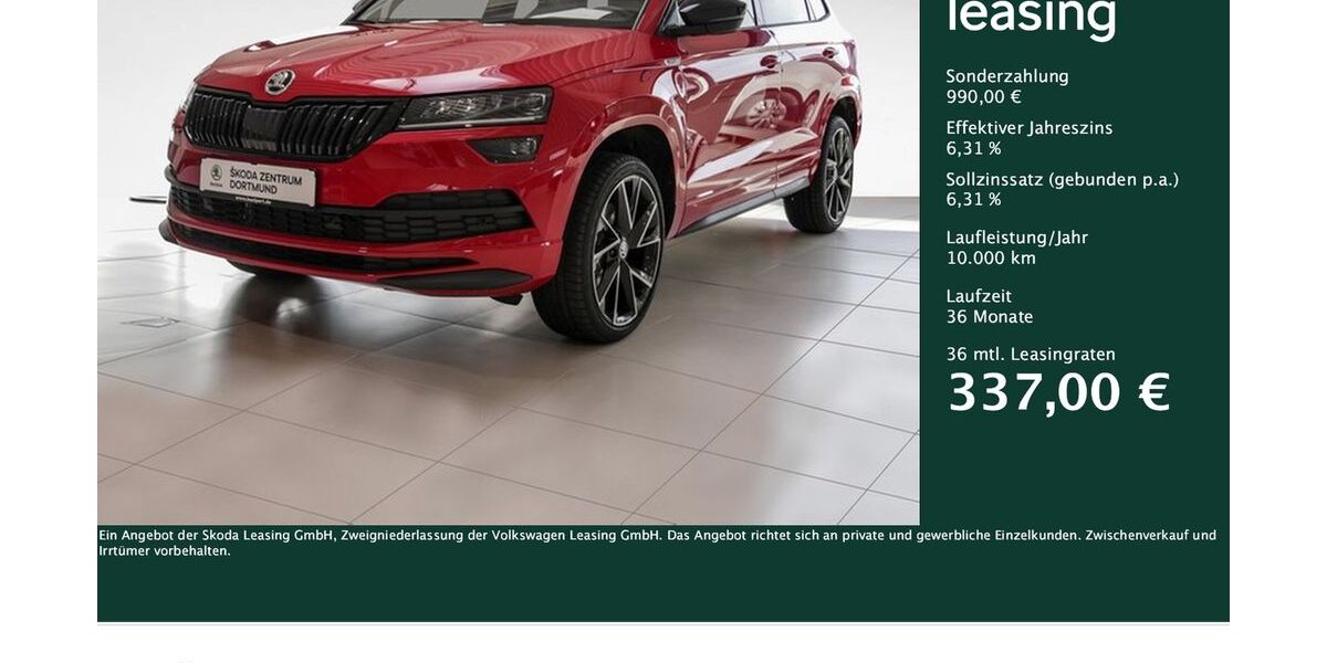 Skoda Karoq 37.849 km 26.586 &euro; Dortmund 44309