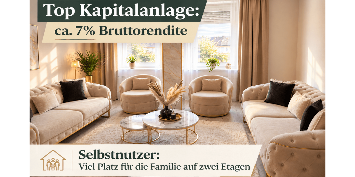 Etagenwohnung Oberhausen - 4 Zimmer, 116 m&sup2;, 130.000&euro; | Angebot:27363482