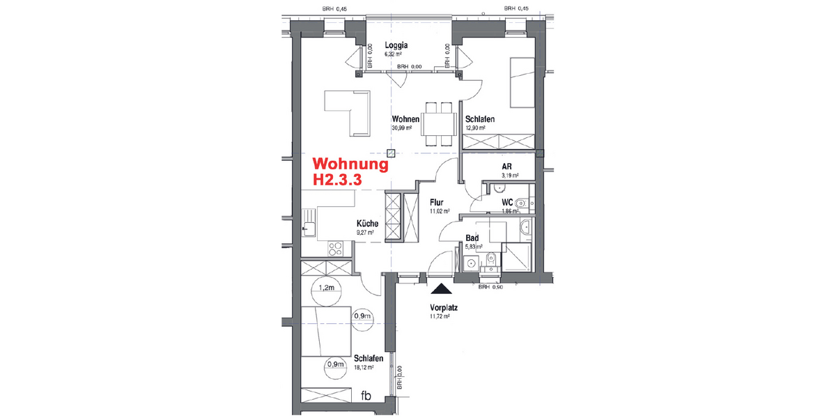 Etagenwohnung Haltern am See - 3 Zimmer, 96 m&sup2;, 1.300&euro; | Angebot:27161420