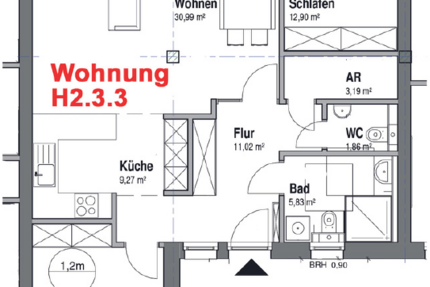 Wohnung Haltern am See - 3 Zimmer, 96 m&sup2;, 1.300&euro; | Angebot:27161420