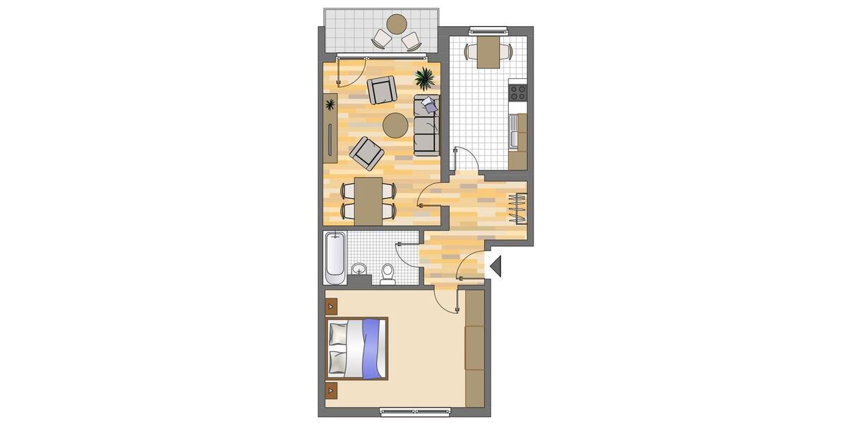 Etagenwohnung Ratingen Tiefenbroich - 2 Zimmer, 66 m&sup2;, 715&euro; | Angebot:26184258