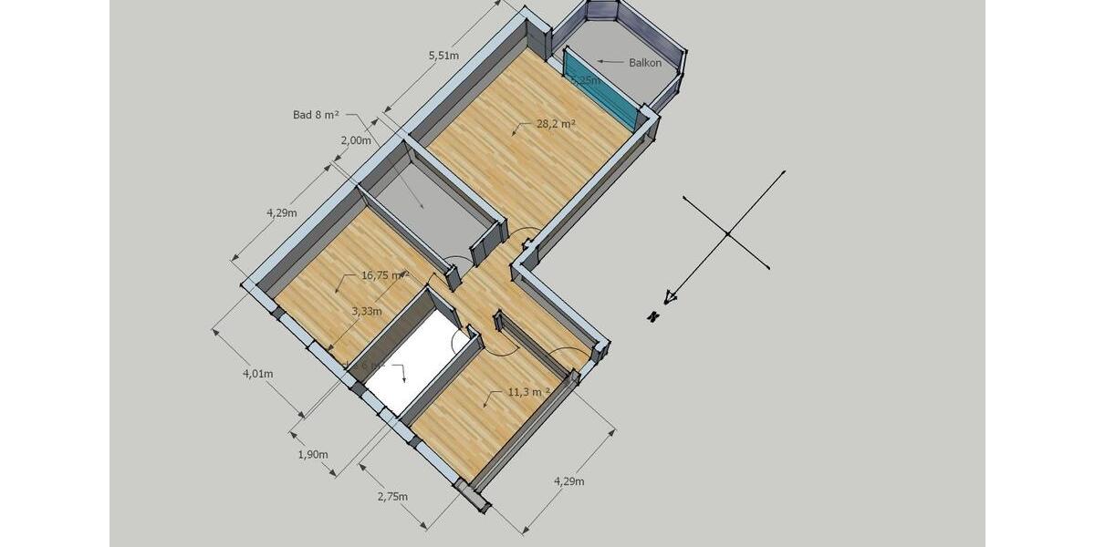 Etagenwohnung Wuppertal Gemarkung Langerfeld - 3 Zimmer, 81 m&sup2;, 178.000&euro; | Angebot:26863445
