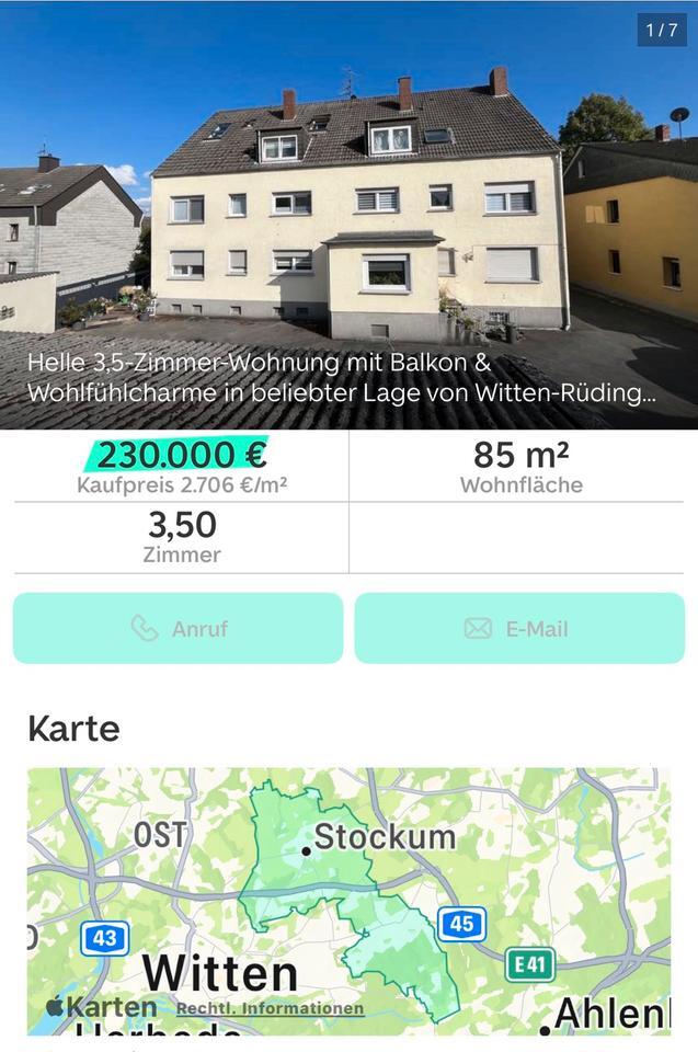 Eigentumswohnung zum Verkauf in Witten- Rüdinghausen von Privat. zimmer