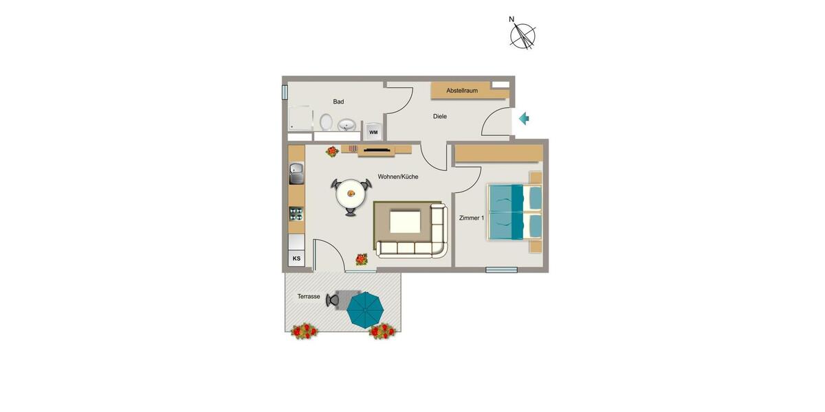 Etagenwohnung Essen Stadtbezirk III - 2.5 Zimmer, 55 m&sup2;, 609&euro; | Angebot:26358537