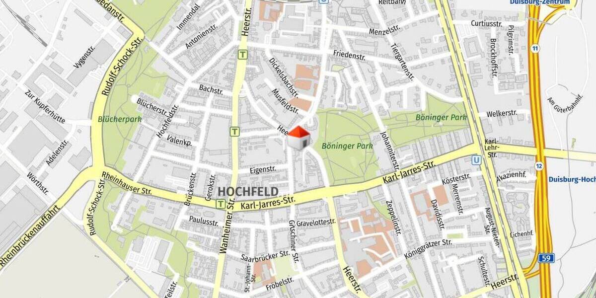 Etagenwohnung Duisburg / Hochfeld Hochfeld - 2 Zimmer, 58 m&sup2;, 690&euro; | Angebot:26815820