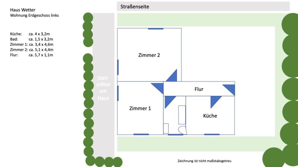 Erdgeschoßwohnung Wetter (Ruhr) - 2.5 Zimmer, 62 m&sup2;, 532&euro; | Angebot:25591809
