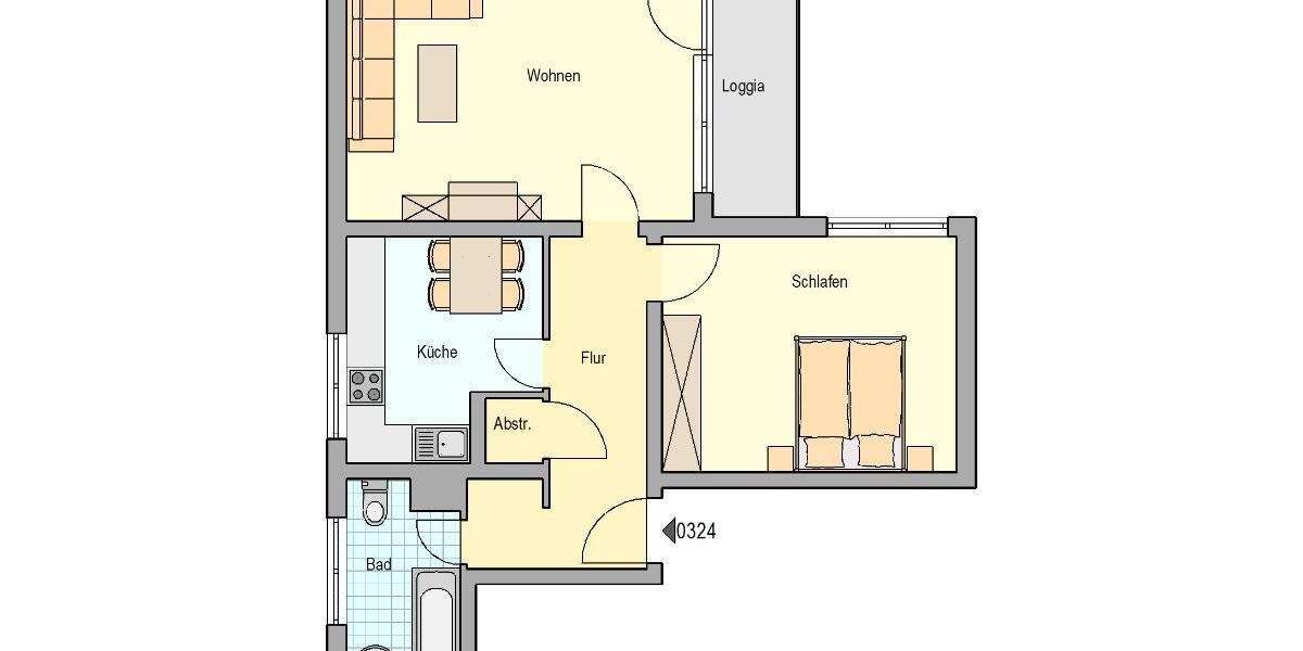 Etagenwohnung Herne Holsterhausen - 2 Zimmer, 65 m&sup2;, 465&euro; | Angebot:25428993