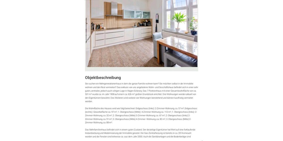 Mehrfamilienhaus, Wohnhaus Hagen Hagen-Nord - 20 Zimmer, 531 m&sup2;, 699.000&euro; | Angebot:24362214