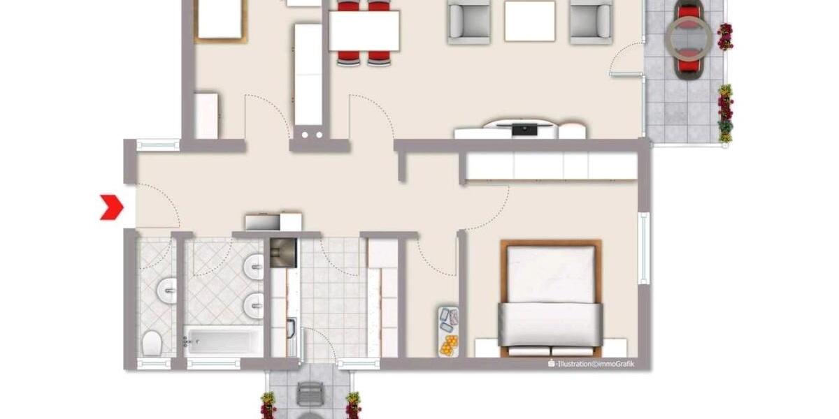 Etagenwohnung Wuppertal Arrenberg - 3 Zimmer, 77 m&sup2;, 175.000&euro; | Angebot:27111010