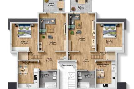 Wohnung Bochum Eppendorf - 3 Zimmer, 87 m&sup2;, 259.000&euro; | Angebot:25413886