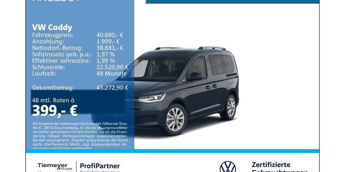 VW Caddy 9.257 km 40.880 &euro; Recklinghausen 45663