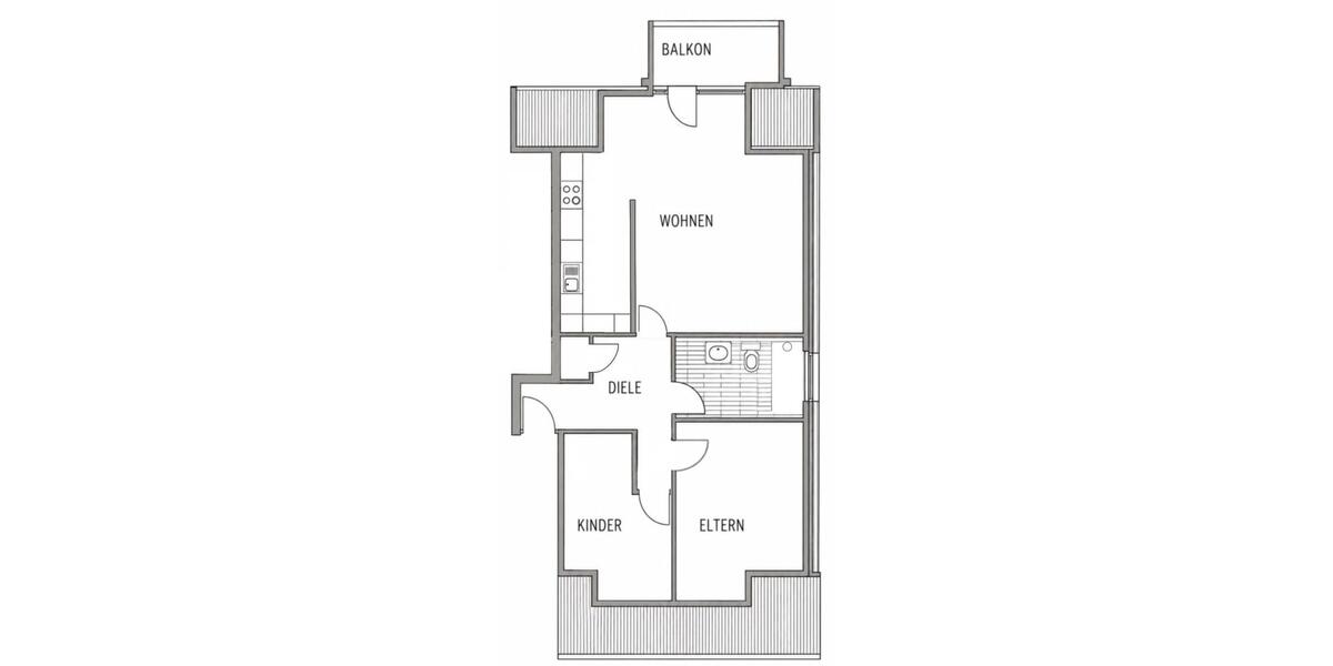 Dachgeschoßwohnung Duisburg Huckingen - 3 Zimmer, 70 m&sup2;, 200.000&euro; | Angebot:27425714