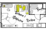 Etagenwohnung Essen Stadtkern - 1 Zimmer, 19 m&sup2;, 445&euro; | Angebot:25433407