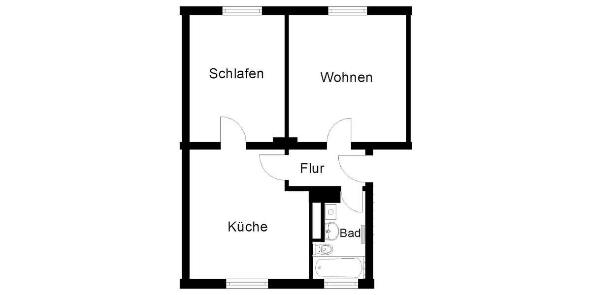 Etagenwohnung Wuppertal Sedansberg - 2 Zimmer, 54 m&sup2;, 436&euro; | Angebot:27157594
