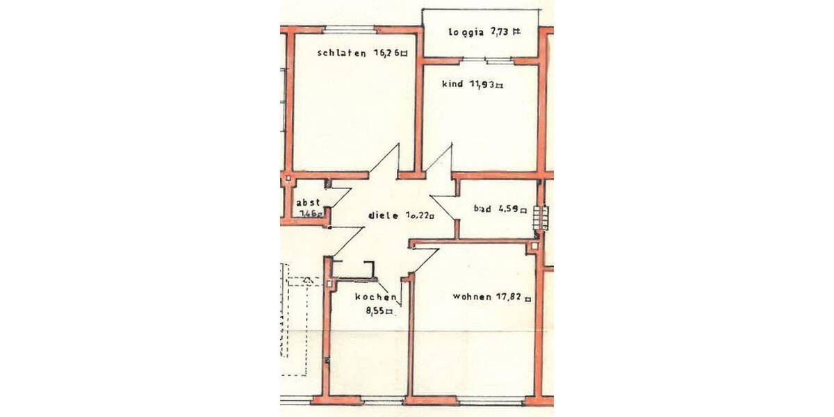 Etagenwohnung Gelsenkirchen Erle - 3 Zimmer, 76 m&sup2;, 500&euro; | Angebot:26374014