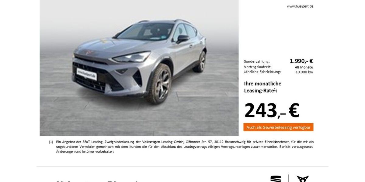 Cupra Formentor 19.635 km 31.931 &euro; Dortmund 44269