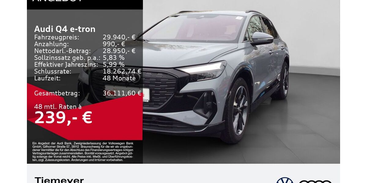 Audi Q4 e-tron 29.305 km 28.480 € Gelsenkirchen 45894