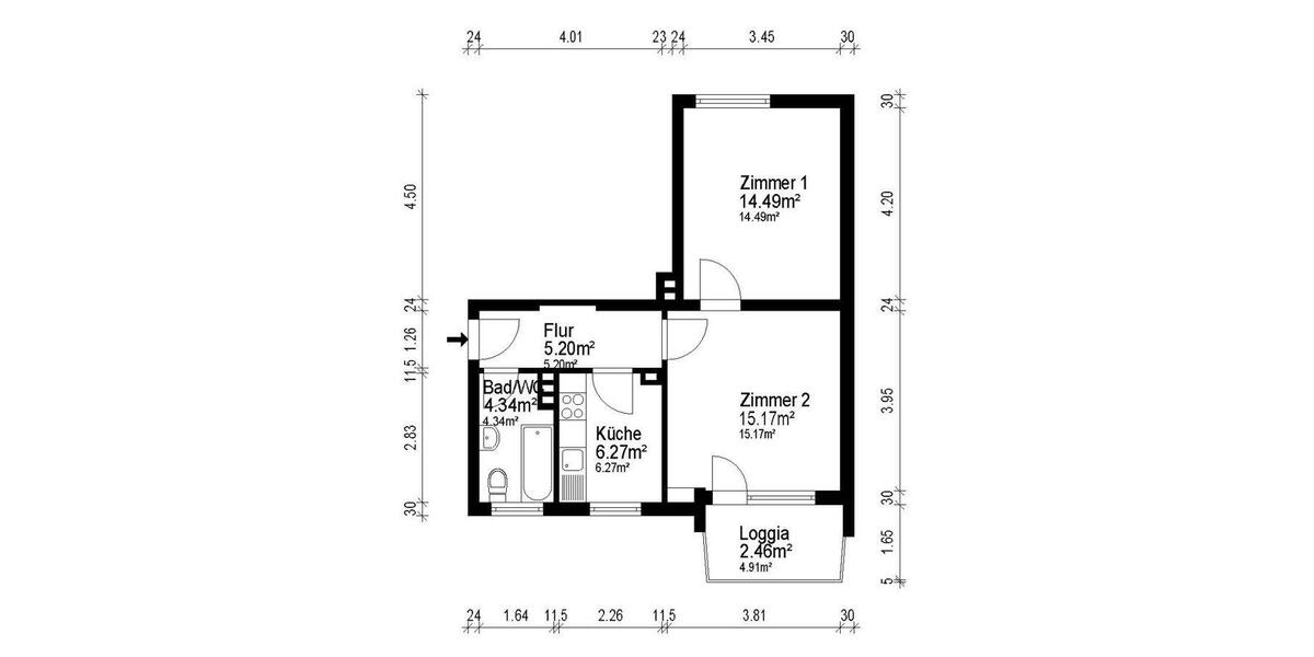 Hochparterre Dortmund Bövinghausen - 2 Zimmer, 48 m&sup2;, 139.890&euro; | Angebot:26977243