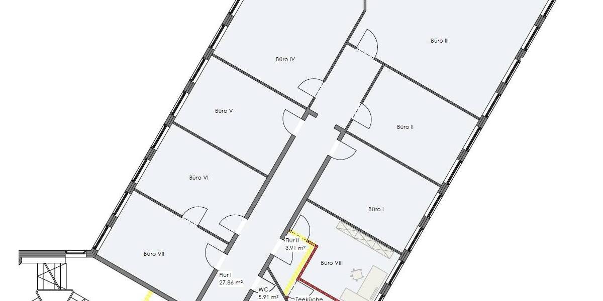 Ratingen-Ost: Fünf Einzelbüros ab 19 m² in repräsentativem Gebäude 1 zimmer