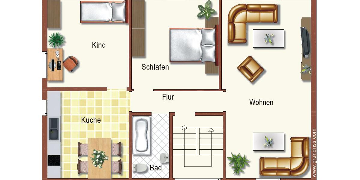 Helle Wohnung mit großem Wohnbereich| Gemeinschaftliche Terrassen-Nutzung 3 zimmer