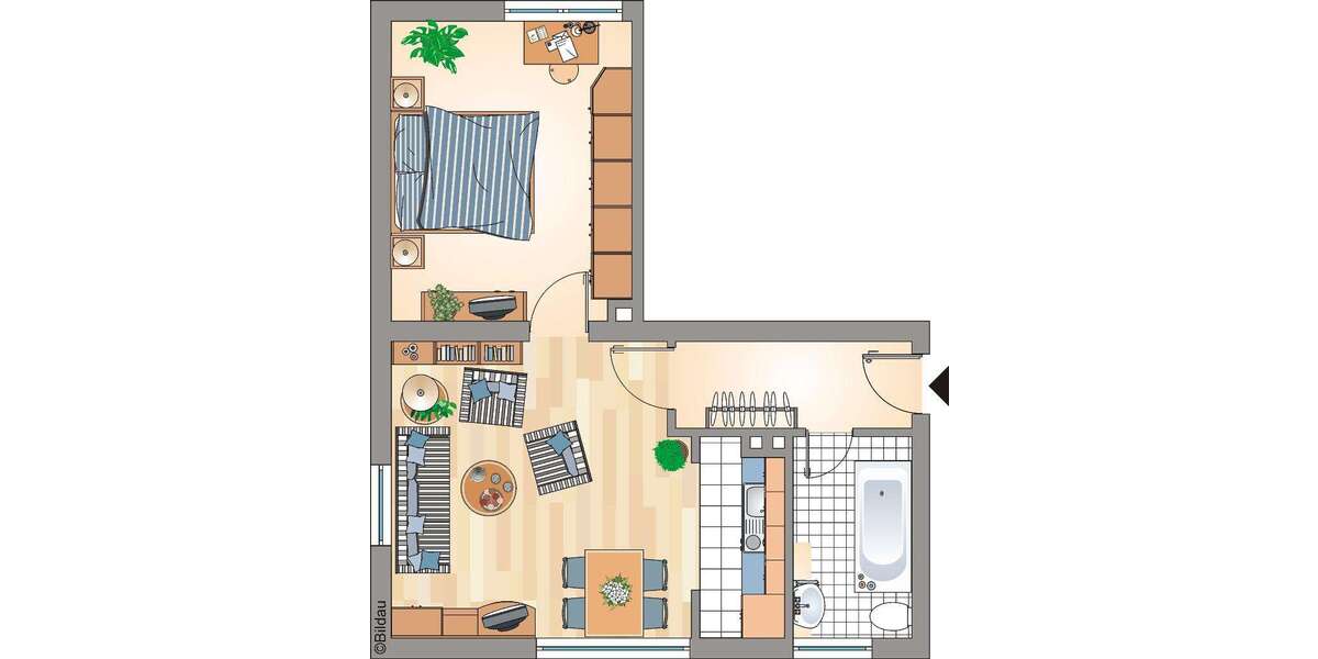 Etagenwohnung Recklinghausen Grullbad - 2.5 Zimmer, 51 m&sup2;, 210&euro; | Angebot:26393010