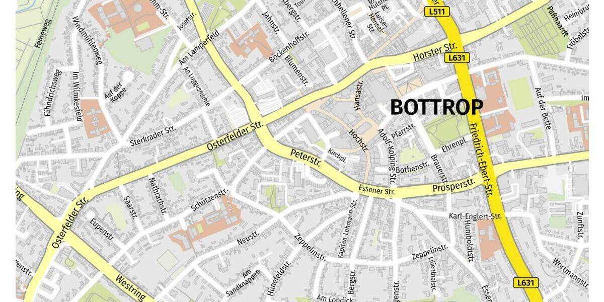 Etagenwohnung Bottrop Stadtmitte - 2 Zimmer, 55 m&sup2;, 450&euro; | Angebot:26826425
