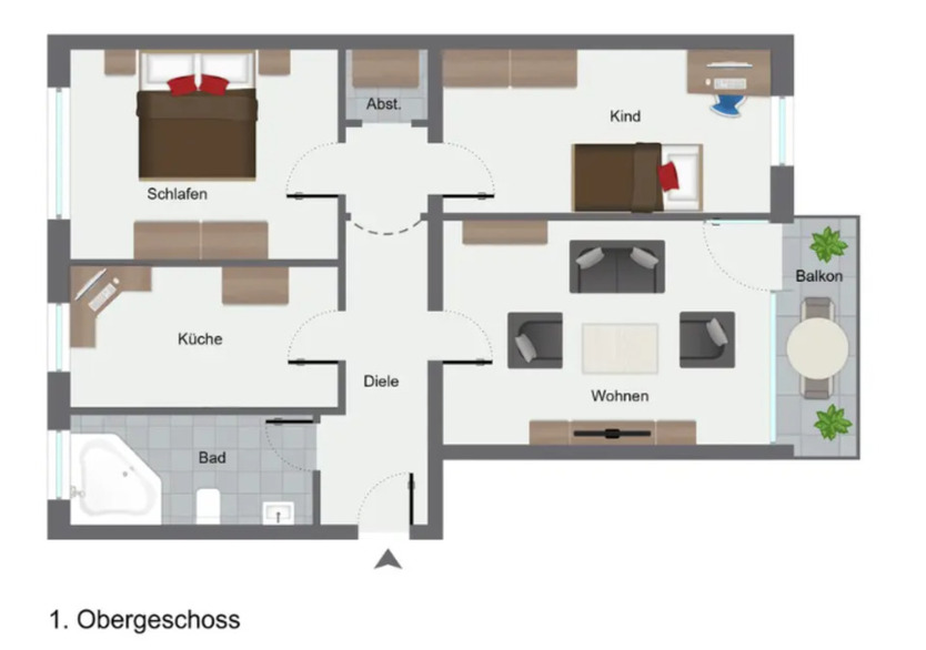Renovierte 3-Zimmer-Wohnung mit Balkon & Stellplatz