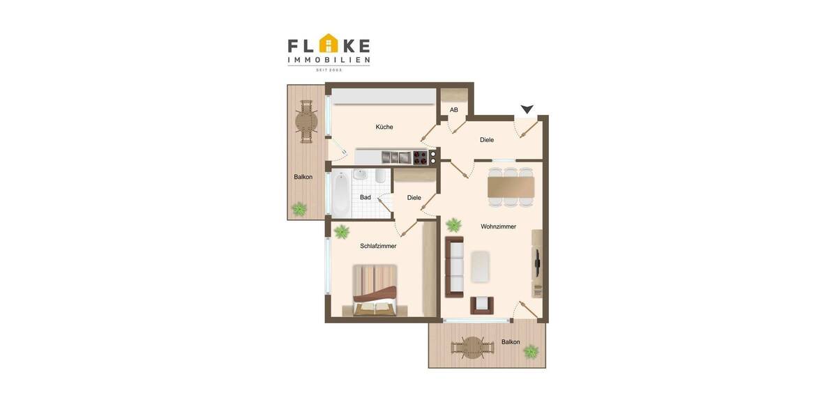 Über den Dächern von Marl-Sinsen! Vermietete Wohnung mit 2 Balkonen und Weitblick als Kapitalanlage! - Etagenwohnung Marl Sinsen-Lenkerbeck | Angebot:25536521