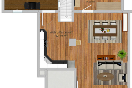 Genehmigte Wohnung mit Dachterrasse – modernes Wohnen auf zwei Eb 4.5 zimmer