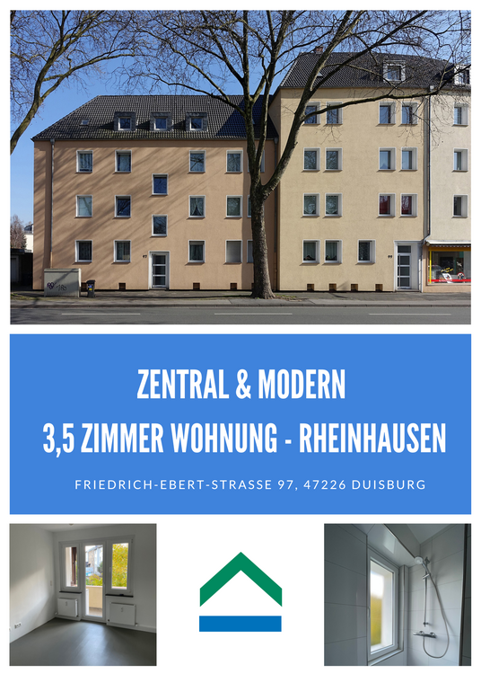 Wohnung zum Mieten in Duisburg 487,43 € 55.77 m² 3.5 zimmer