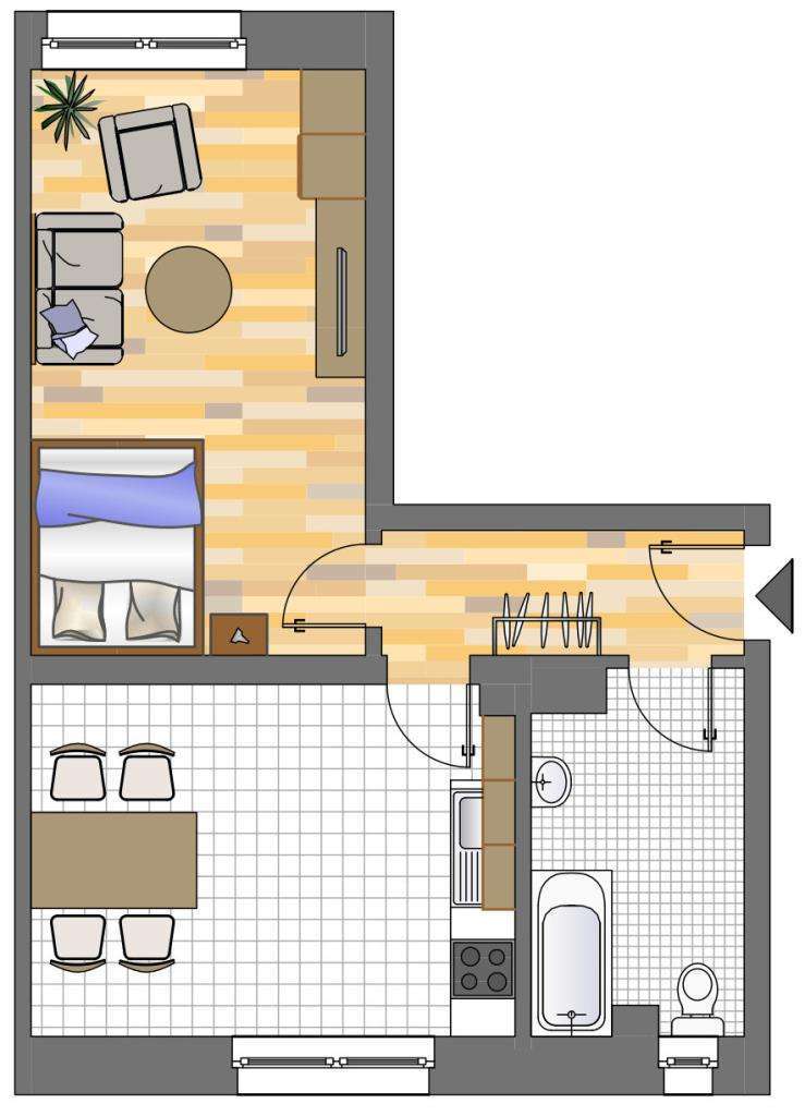 Wohnung zum Mieten in Dortmund 159,78 € 41.44 m² 1 zimmer