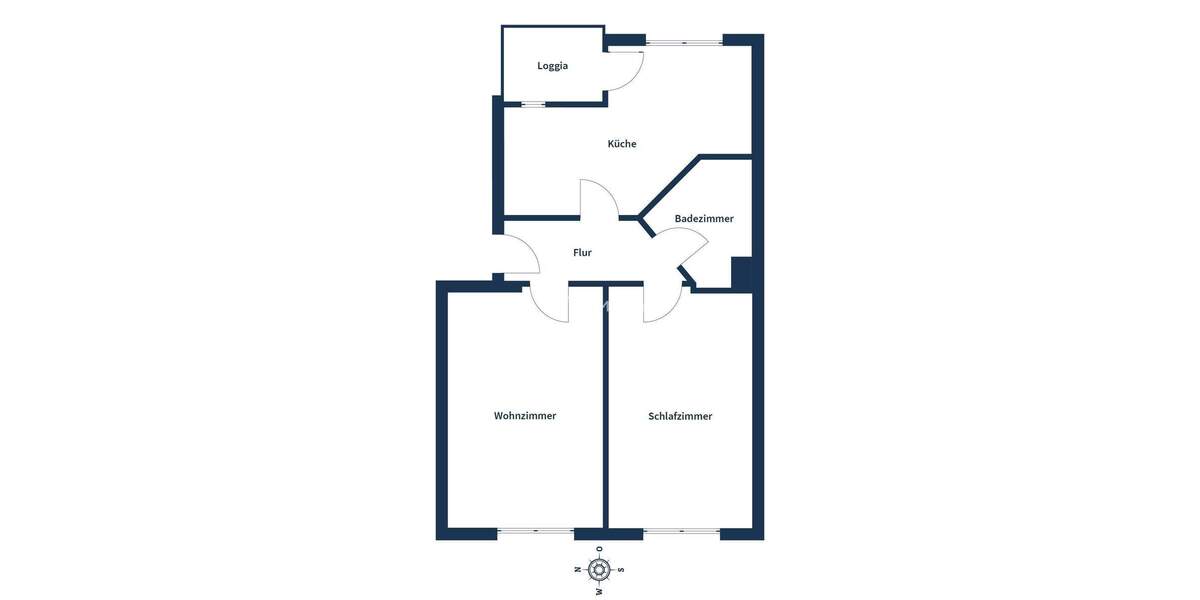 Sofort bezugsfrei: Charmante Erdgeschosswohnung mit Loggia und Gartenmitbenutzung 2 zimmer