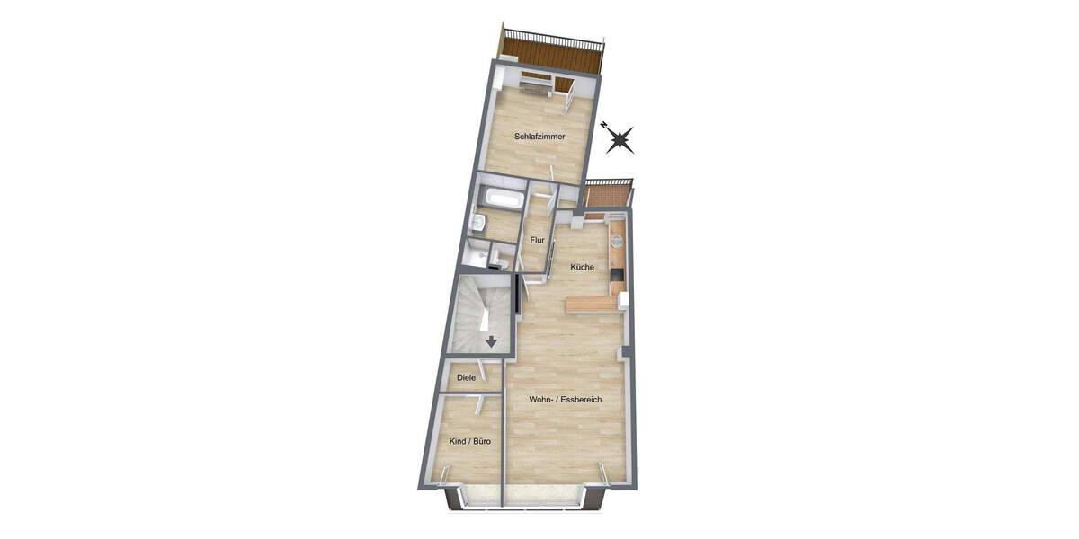 Etagenwohnung Duisburg Alt-Homberg - 3 Zimmer, 90 m&sup2;, 185.000&euro; | Angebot:24595853