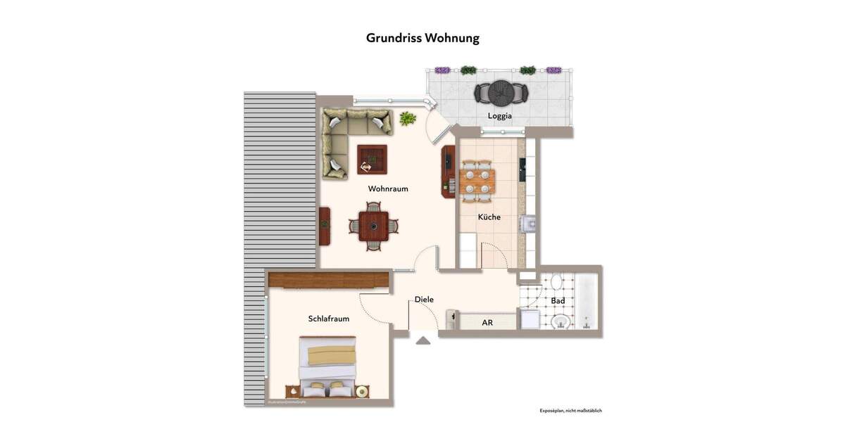 Eigentumswohnung mit Tiefgaragenstellplatz und Loggia in Voerde 2 zimmer