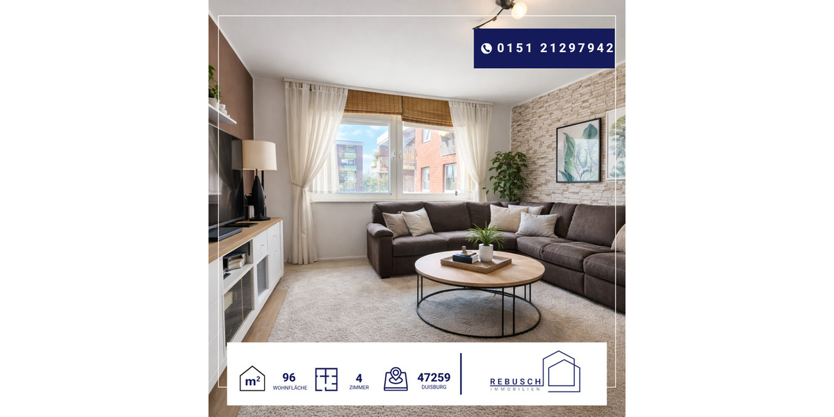 Etagenwohnung Duisburg Huckingen - 4 Zimmer, 96 m&sup2;, 230.000&euro; | Angebot:27145867