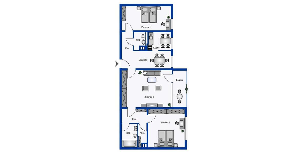 Etagenwohnung Dortmund Hombruch - 3 Zimmer, 80 m&sup2;, 760&euro; | Angebot:26326027