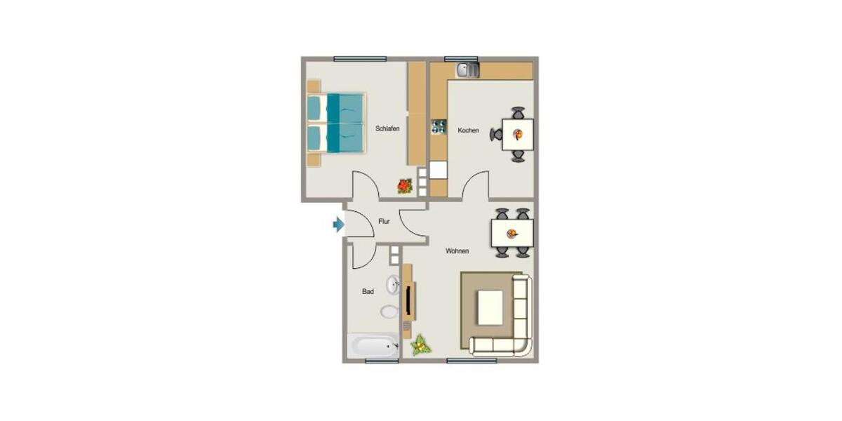 Etagenwohnung Dortmund Innenstadt Nord - 2.5 Zimmer, 54 m&sup2;, 456&euro; | Angebot:25796707
