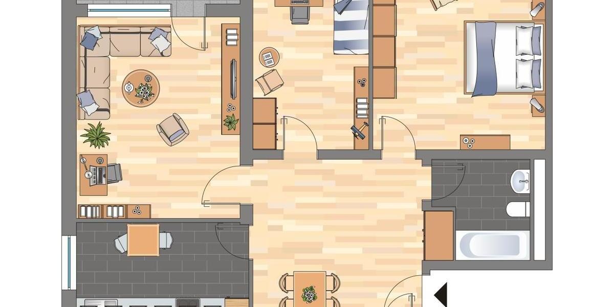 Etagenwohnung Witten Annen - 3 Zimmer, 78 m&sup2;, 639&euro; | Angebot:25552142