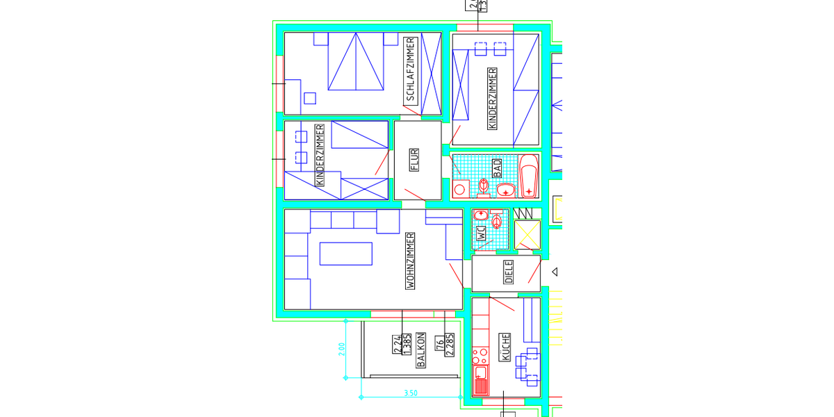 Etagenwohnung Essen Horst - 4 Zimmer, 92 m&sup2;, 700&euro; | Angebot:26401012