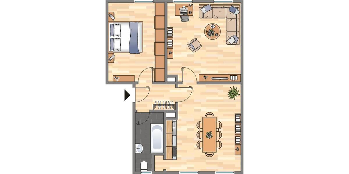 Etagenwohnung Dortmund Innenstadt Nord - 2 Zimmer, 53 m&sup2;, 463&euro; | Angebot:22924224