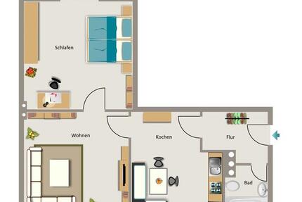 Wohnung Dortmund Innenstadt West - 2.5 Zimmer, 55 m&sup2;, 658&euro; | Angebot:24656153