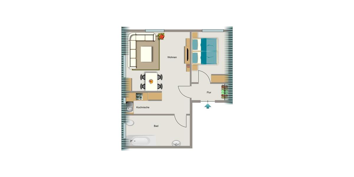 Dachgeschoßwohnung Recklinghausen Berghausen - 2.5 Zimmer, 40 m&sup2;, 350&euro; | Angebot:26227989