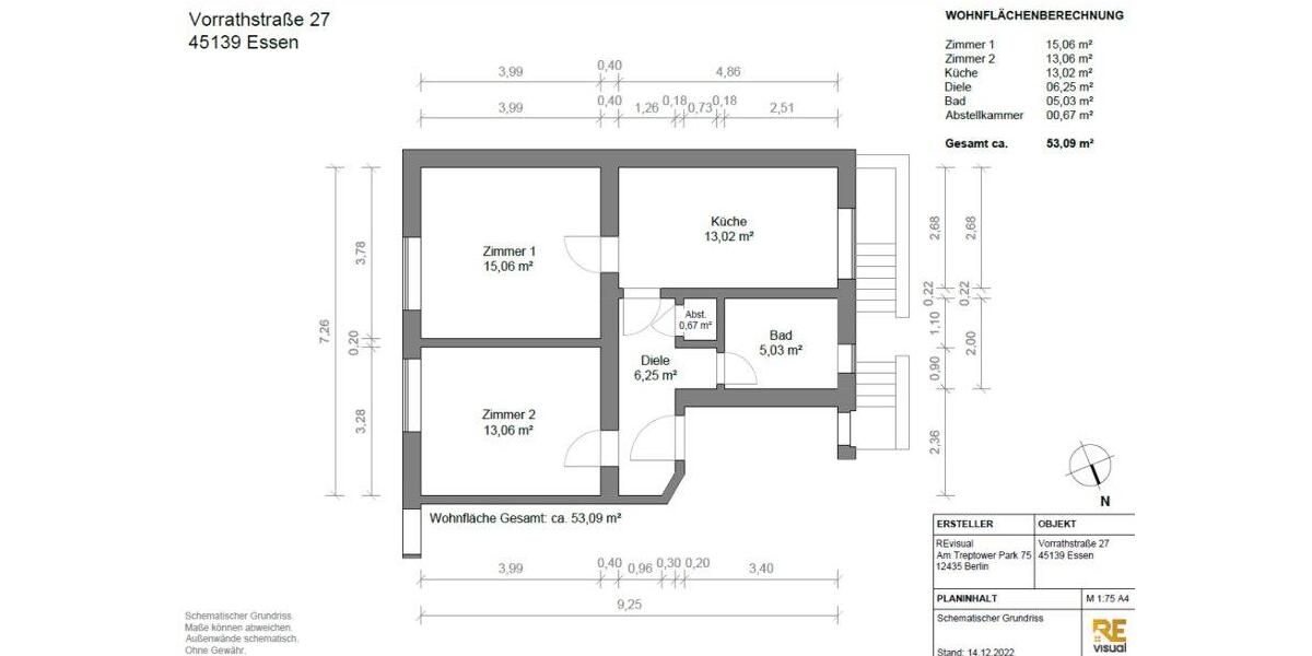 Erdgeschoßwohnung Essen Frillendorf - 2.5 Zimmer, 53 m&sup2;, 566&euro; | Angebot:26355248