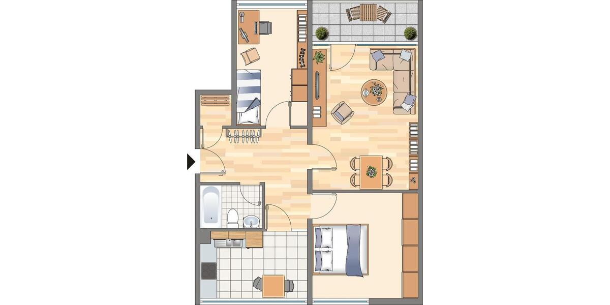 Etagenwohnung Dortmund Hörde - 3 Zimmer, 73 m&sup2;, 373&euro; | Angebot:19797286